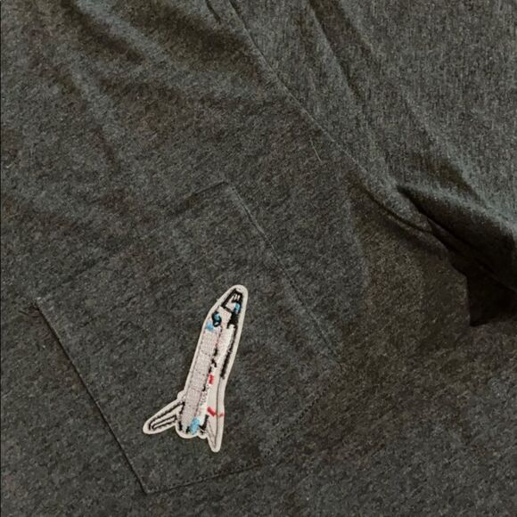 NWT Wool + Pepper Co. Spaceship Unisex Pocket Tee- Avail in Gray, White, Black - Picture 2 of 9